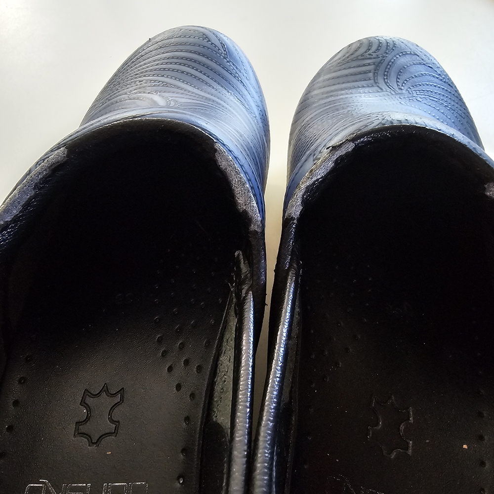 Dansko Blue Patterned Clogs - Picture 4 of 7